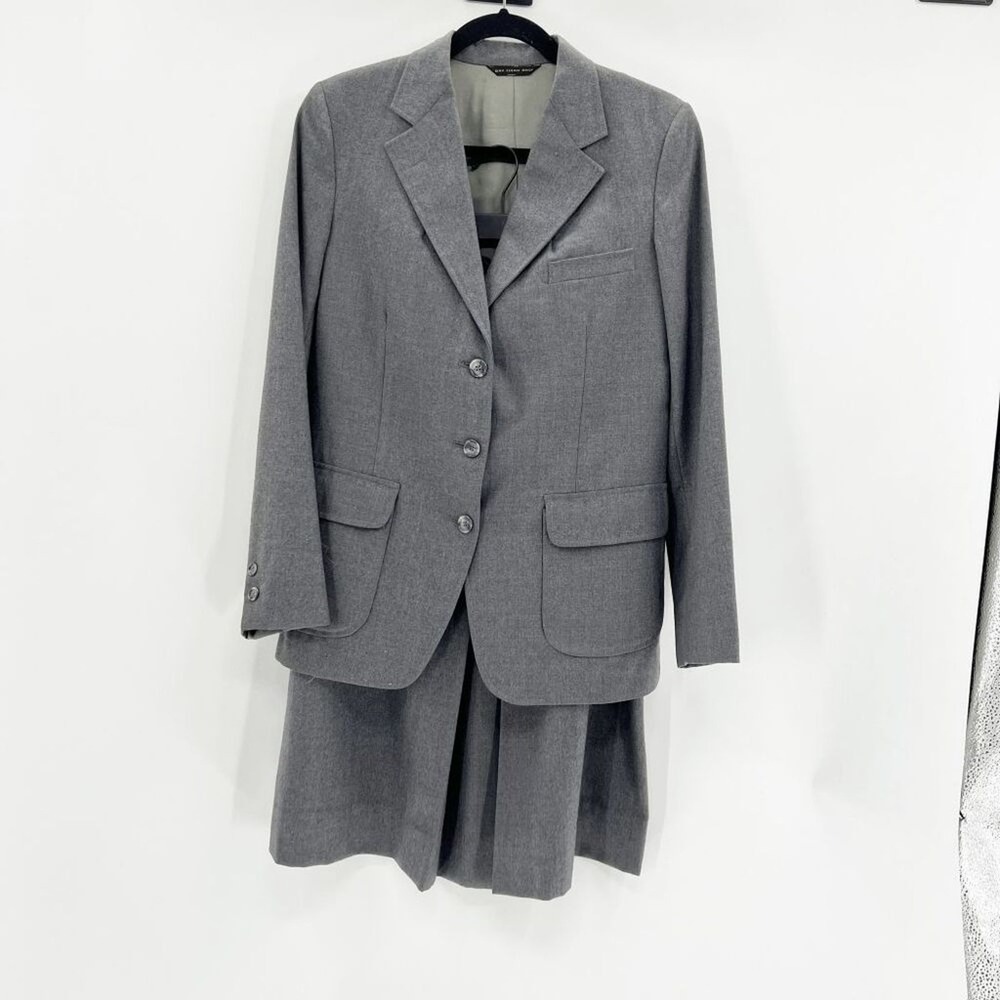 Vintage Cable Car Clothier Suit Skirt Set‎ Womens 14 Gray Blazer Pleated A Line